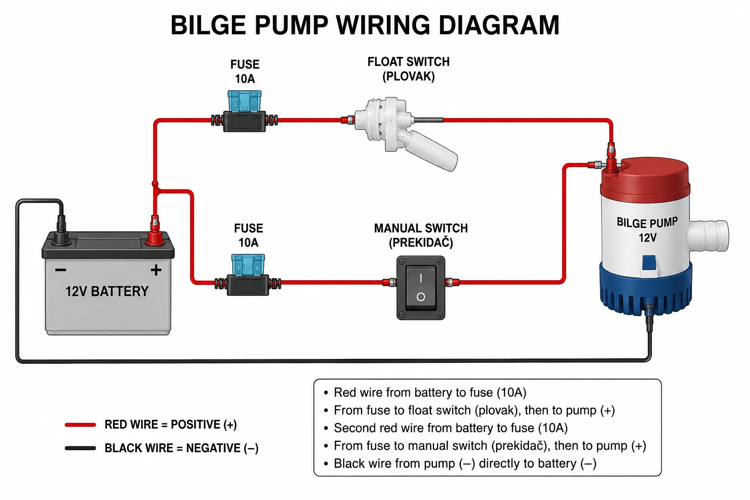 How to Connect a Bilge Pump (12V/24V Wiring Guide)