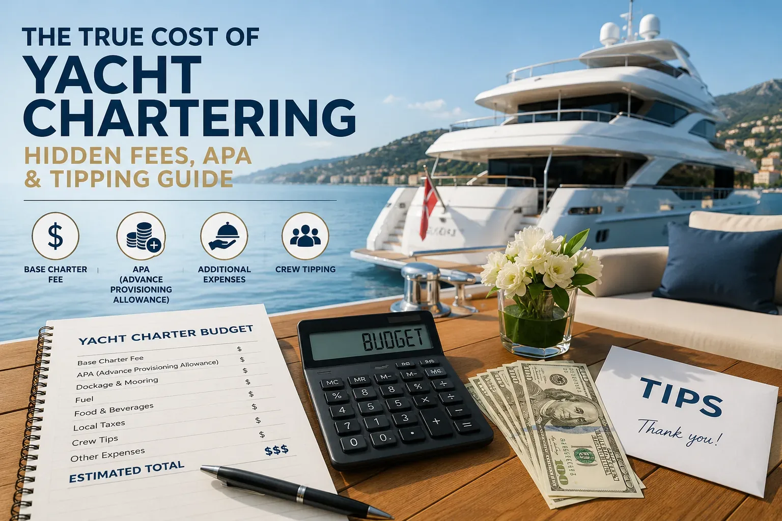 The True Cost of Yacht Chartering: Hidden Fees, APA & Tipping Guide